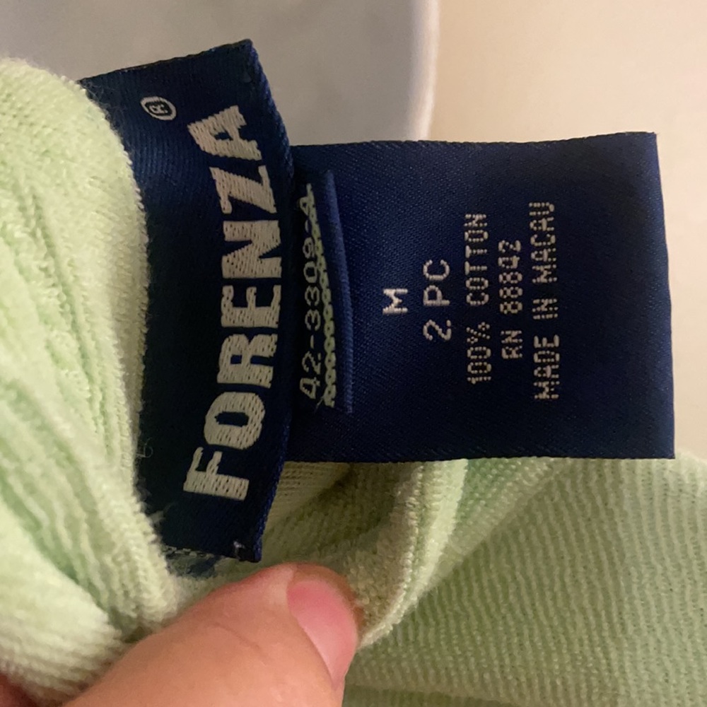 - Forenza lime green terry cloth 2 piece lounge set - Picture 7 of 9